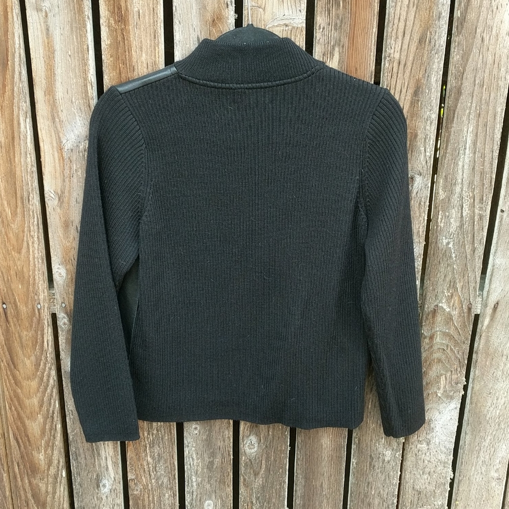 Pendleton Small Petite Jacket Blazer Black Leather - image 3